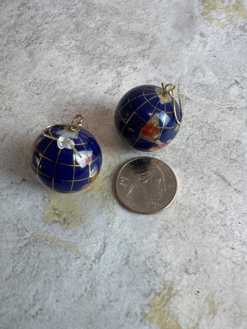 Handmade Dangle Drop Globe Earrings for Pierced Ears - Picture 5 of 5